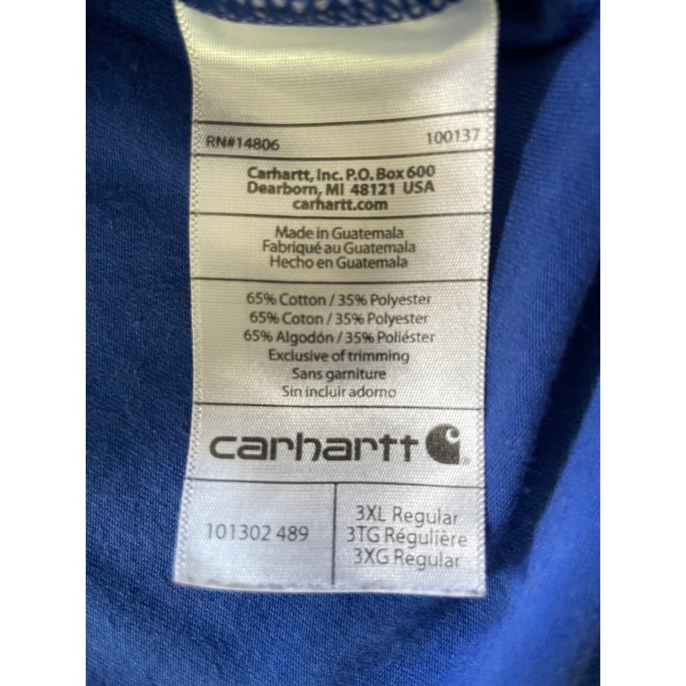Carhartt Mens 3XL Long Sleeve T-Shirt Blue Force Relaxed Fit Graphic Sleeve - Picture 3 of 14